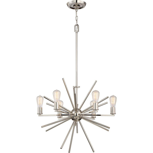 Elstead Uptown Carnegie Kronleuchter E27 6-fach Imperial Silber