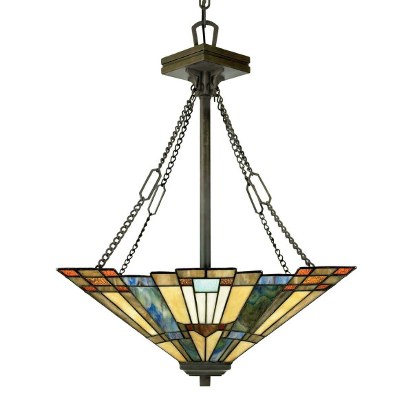 Elstead Inglenook Hängeleuchte E27 3-fach 65cm Valiant Bronze