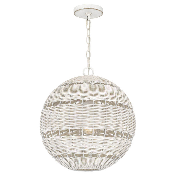 Elstead Lindendale Pendelleuchte E27 Antik-Weiß Antikweiß IP44