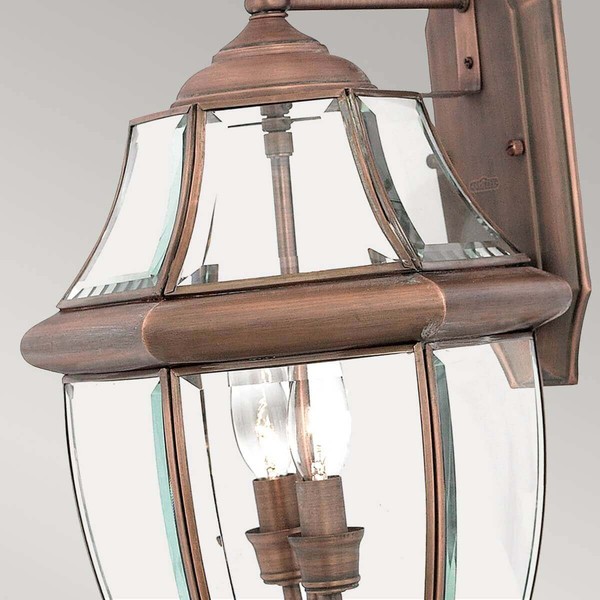 Elstead Newbury Außen-Wandleuchte E14 2-fach 53cm Gealtertes Kupfer IP44