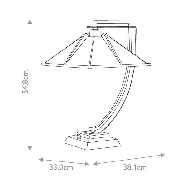 Elstead Pomeroy Tischlampe E27 Western Bronze mit Kunstglas Schirm Tiffanyglas
