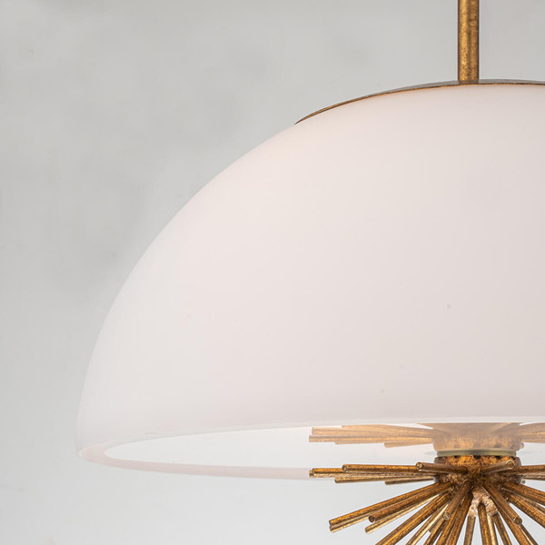 Elstead Staring Pendelleuchte E14 3-fach Gebeiztes Gold Opal