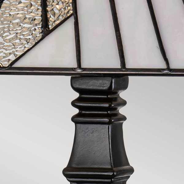 Elstead Alderley Tischlampe E27 Vintage-Bronze Tiffanyglas