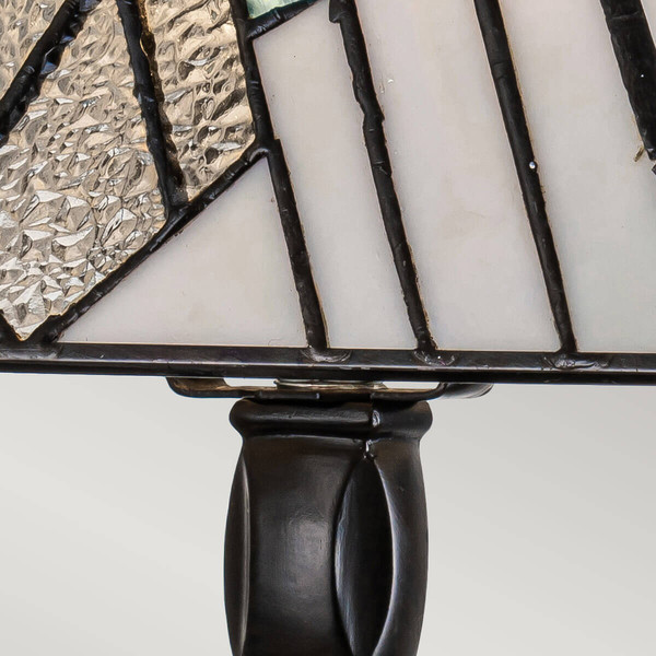 Elstead Alderley Tischlampe E14 Vintage-Bronze Tiffanyglas