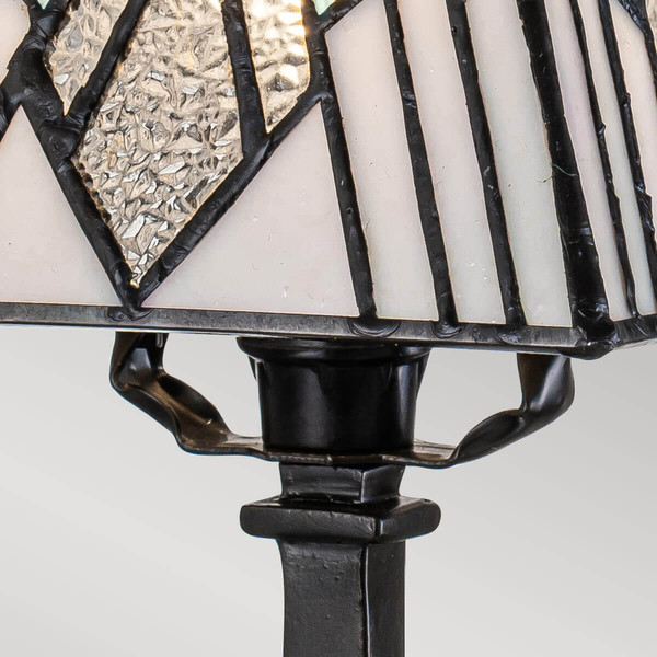 Elstead Alderley Tischlampe E14 Vintage-Bronze Tiffanyglas klein
