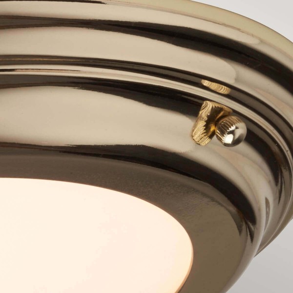 Elstead Welland LED Deckenleuchte 4cm Poliertes Messing IP54