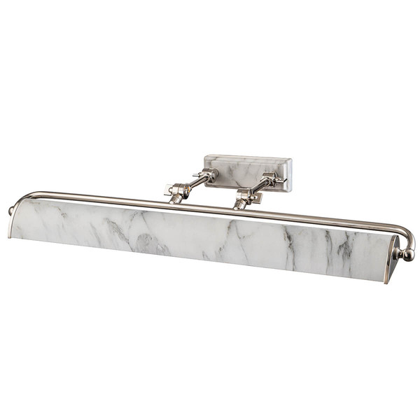 Elstead Winchfield Bilderleuchte E14 4-fach Poliertes Nickel & Weißer Marmoreffekt Nickel poliert und weiße Marmor Optik