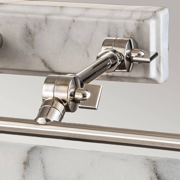 Elstead Winchfield Bilderleuchte E14 4-fach Poliertes Nickel & Weißer Marmoreffekt Nickel poliert und weiße Marmor Optik