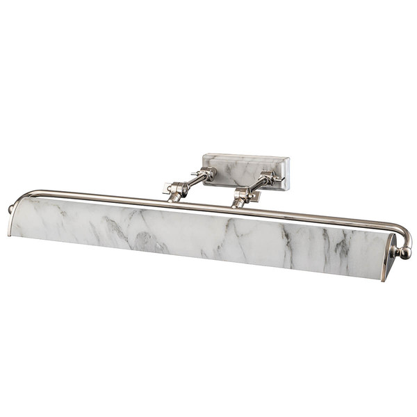 Elstead Winchfield Bilderleuchte E14 4-fach Poliertes Nickel & Weißer Marmoreffekt Nickel poliert und weiße Marmor Optik