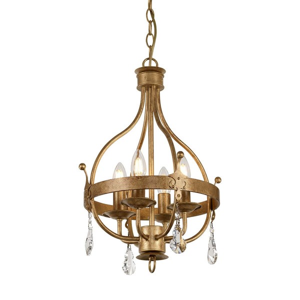 Elstead Windsor Hängeleuchte E14 4-fach Gold Patina, Made in UK