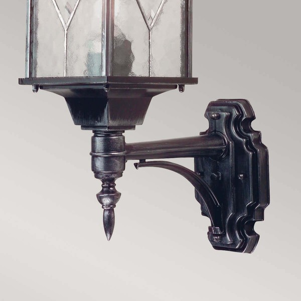 Elstead Wexford Außen-Wandleuchte E27 54cm Schwarz-Silber IP44