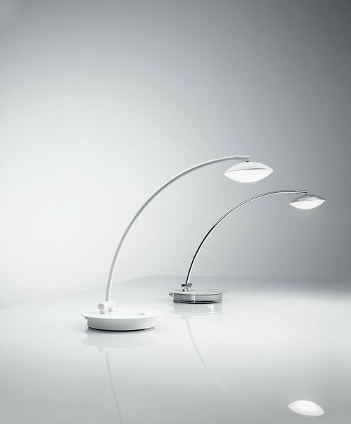 Fabas Luce LED Tischleuchte Hale Ø180mm 8W Warmweiß Weiß dimmbar