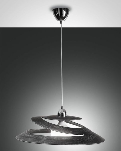 Fabas Luce Pendelleuchte Aragon E27 Ø530mm Schwarz, made in Italy
