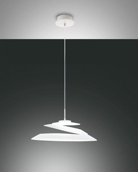 Fabas Luce LED Pendelleuchte Aragon Ø530mm 18W Warmweiß Weiß dimmbar, made in Italy