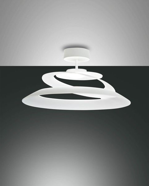 Fabas Luce LED Deckenleuchte Aragon Ø530mm 18W Warmweiß Weiß dimmbar, made in Italy