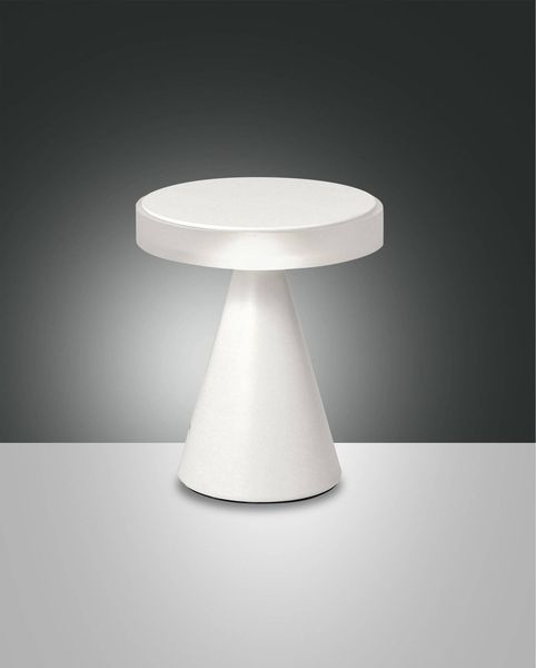 Fabas Luce LED Tischleuchte Neutra Ø170mm 8W Warmweiß Weiß dimmbar