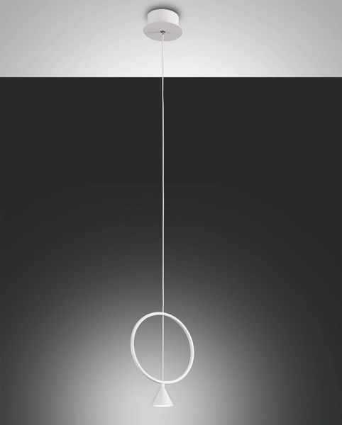 Fabas Luce LED Pendelleuchte Sirio Ø200mm 8W Warmweiß Weiß