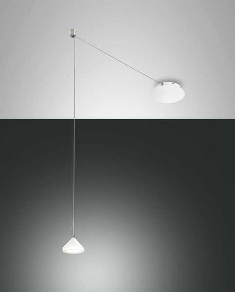 Fabas Luce LED Pendelleuchte Isabella Ø200mm 8W Warmweiß Weiß dimmbar