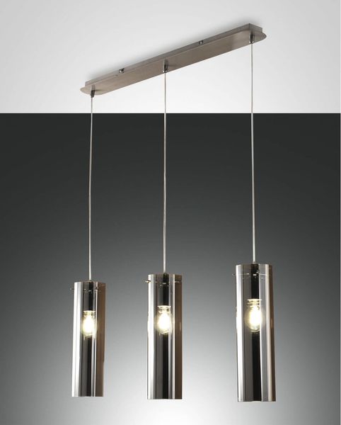 Fabas Luce Pendelleuchte Sintesi E27 2000x80mm Grau