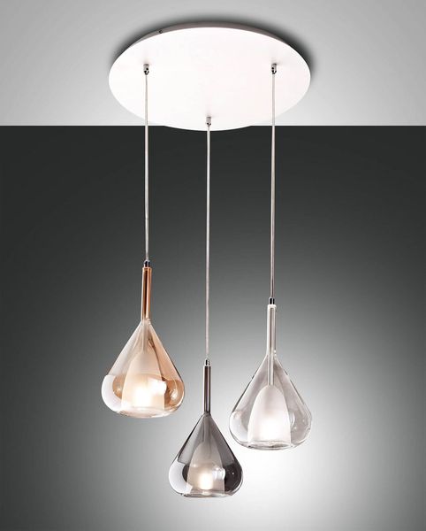 Fabas Luce Pendelleuchte Lila E27 Ø500mm Bernstein