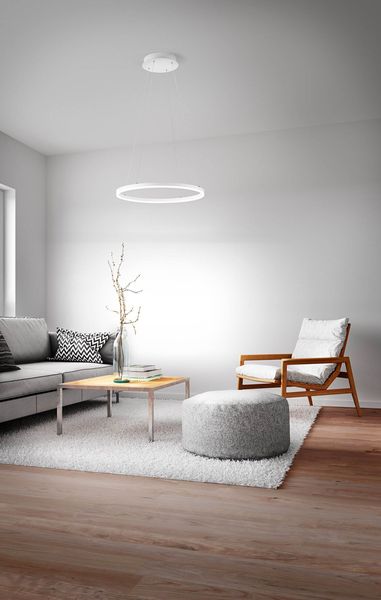 Fabas Luce LED Pendelleuchte Giotto Ø600mm 36W Warmweiß Weiß dimmbar