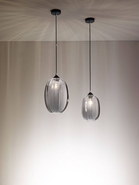 Fabas Luce Pendelleuchte Infinity E27 Ø200mm Grau