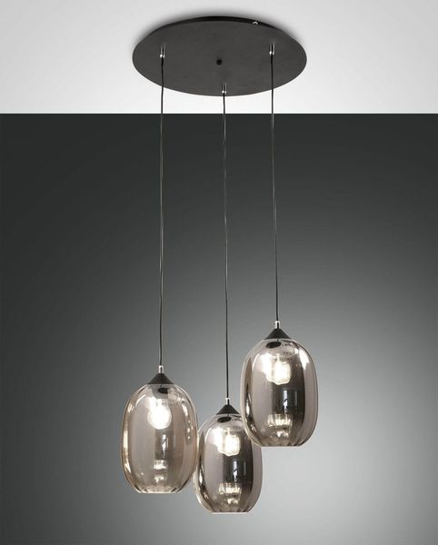 Fabas Luce Pendelleuchte Infinity E27 Ø550mm Grau