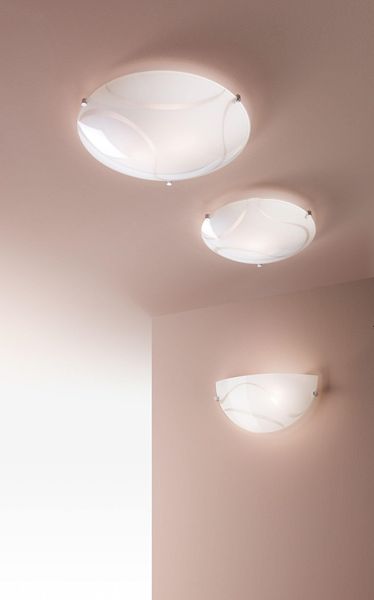 Fabas Luce Deckenleuchte Magma E27 Ø400mm Weiß, made in Italy