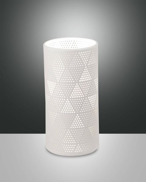 Fabas Luce Tischleuchte Micol E27 Ø100mm Weiß