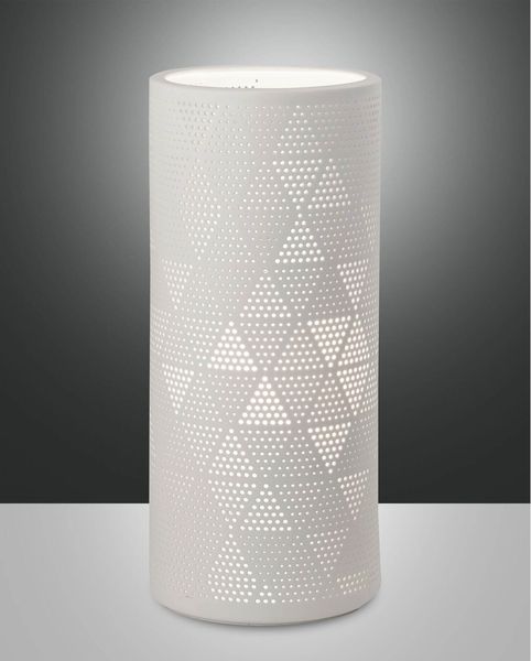 Fabas Luce Tischleuchte Micol E27 Ø120mm Weiß