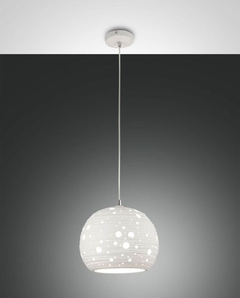 Fabas Luce Pendelleuchte Corvara E27 Ø250mm Weiß