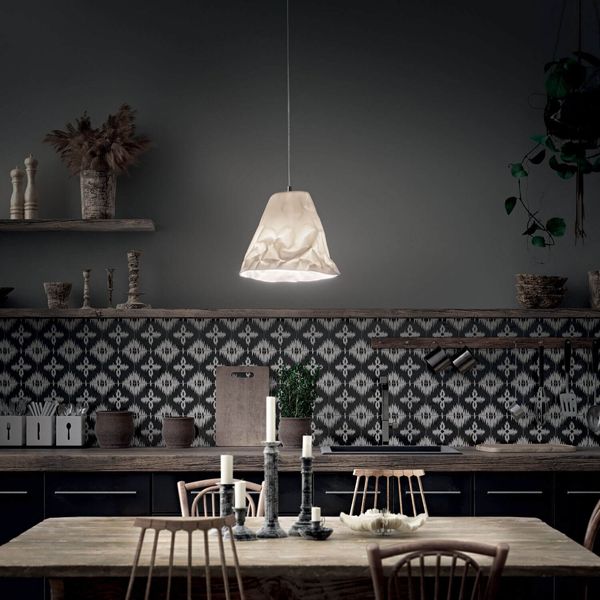 Fabas Luce Pendelleuchte Crumple E27 Ø300mm Weiß