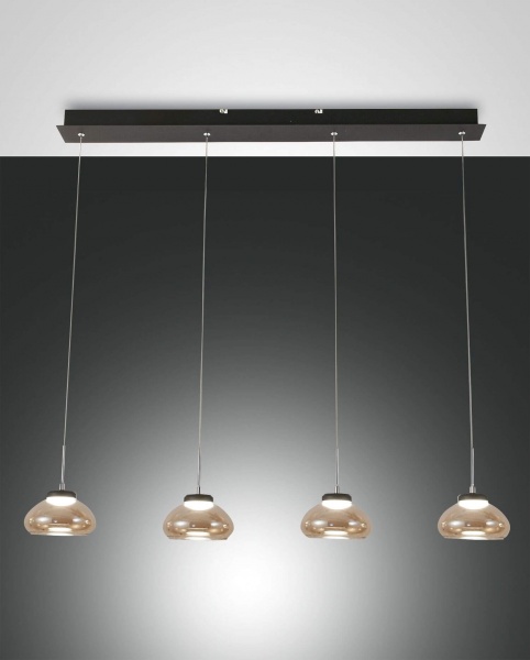 Fabas Luce LED Pendelleuchte Arabella 2000x140mm 32W Warmweiß Bernstein dimmbar