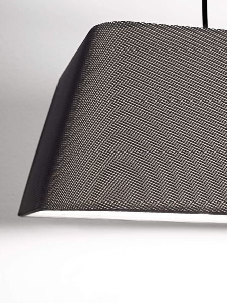 Fabas Luce Pendelleuchte Allegra E27 2000x450mm Schwarz, made in Italy