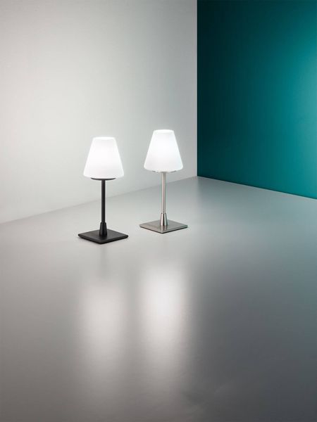 Fabas Luce Tischleuchte Lucy G9 Ø100mm Warmweiß Chromfarben dimmbar