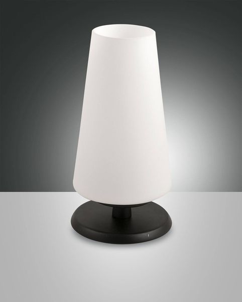 Fabas Luce Tischleuchte Milady G9 Ø110mm Warmweiß Schwarz dimmbar