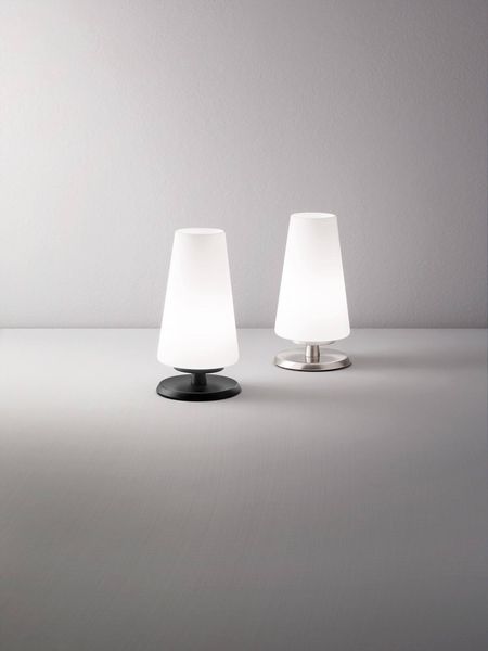 Fabas Luce Tischleuchte Milady G9 Ø110mm Warmweiß Chromfarben dimmbar