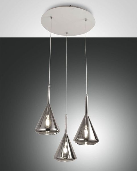 Fabas Luce Pendelleuchte Tris E27 Ø520mm Grau