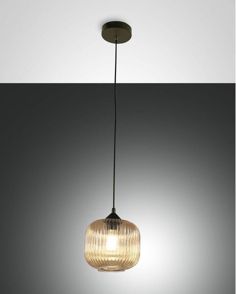 Fabas Luce Pendelleuchte Dock E27 Ø200mm Bernstein