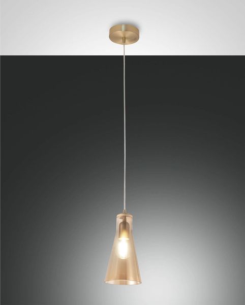 Fabas Luce Pendelleuchte Dafne E27 Ø140mm Messing