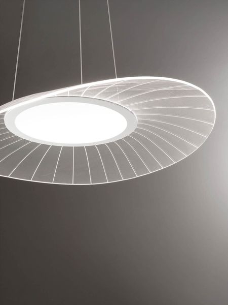 Fabas Luce LED Pendelleuchte Vela 2000x430mm 24W Warmweiß Weiß dimmbar