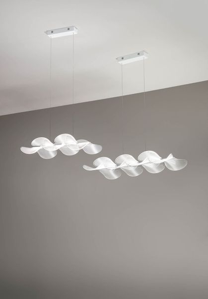 Fabas Luce LED Pendelleuchte Sylvie 2000x370mm 40W Warmweiß Weiß dimmbar