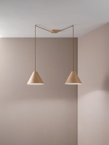 Fabas Luce Pendelleuchte Esino E27 3500x3500mm Eichenholz