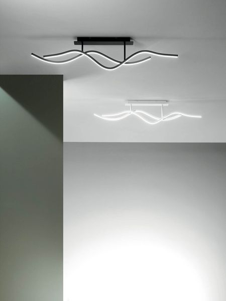 Fabas Luce LED Deckenleuchte Sinuo 250x70mm 36W Warmweiß Weiß dimmbar