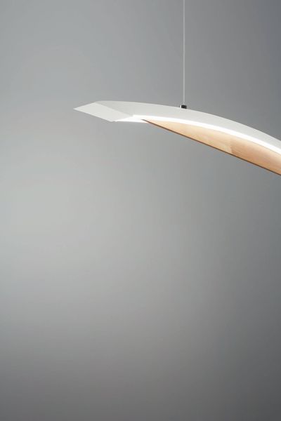 Fabas Luce LED Pendelleuchte Cordoba 2000x32mm 36W Warmweiß Weiß dimmbar