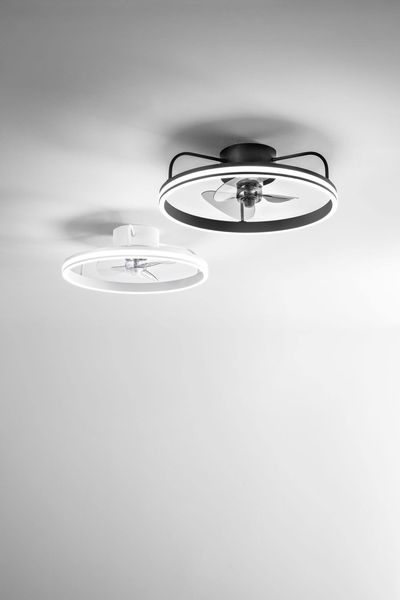 Fabas Luce LED Deckenleuchte mit Ventilator Relais Ø500mm 40W steuerbare Lichtfarbe Weiß