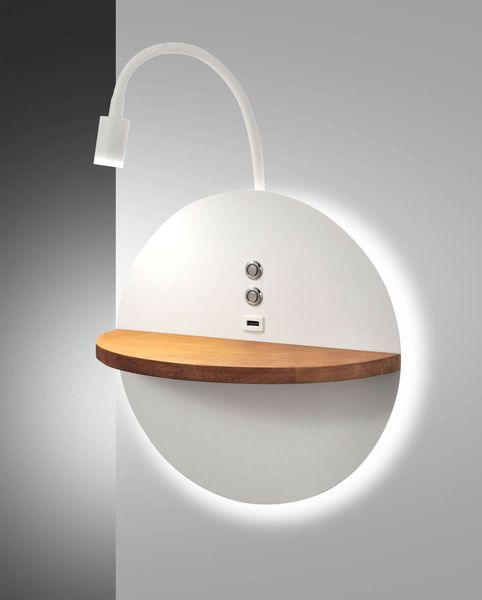 Fabas Luce LED Wand-Leseleuchte Dual Ø300mm 1x9+1x6,5W Warmweiß Weiß dimmbar