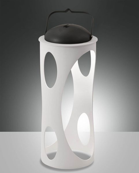 Fabas Luce LED Außen-Akku-Modul-Leuchte Caddy Ø150mm 3W Warmweiß IP54 Weiß dimmbar Akku