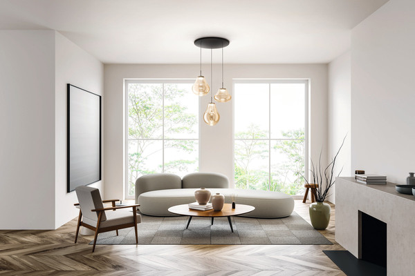 Fabas Luce Deva LED Pendelleuchte 42W dimmbar steuerbare Lichtfarbe Amber 3774-47-125
