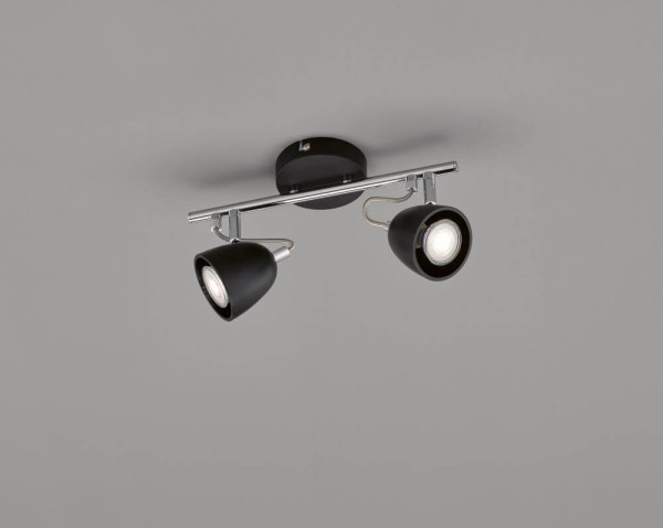 FHL Gemma LED Deckenleuchte 2-fach GU10 4W warmweiss schwarz, nickel-chrom